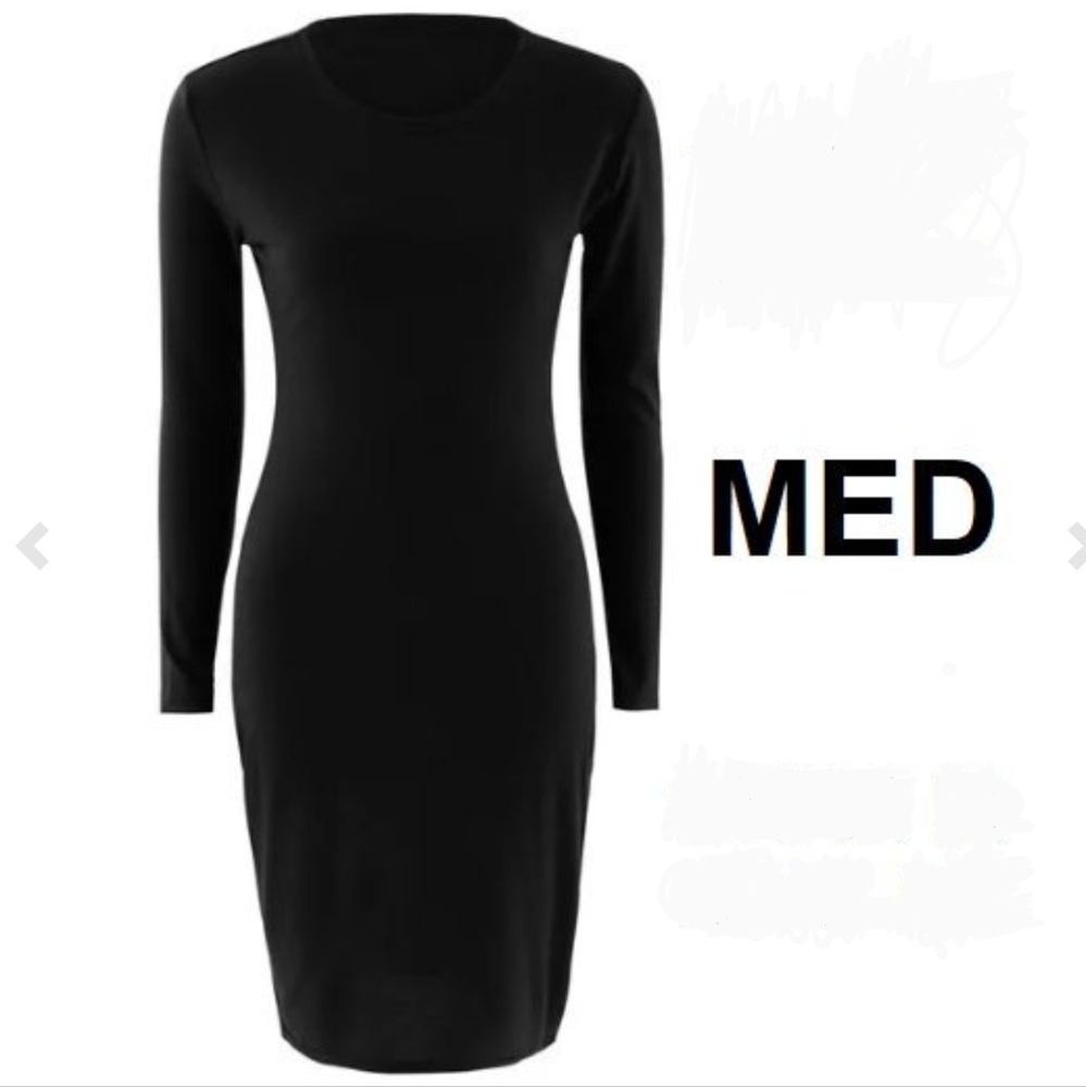 Round neck stretch dress